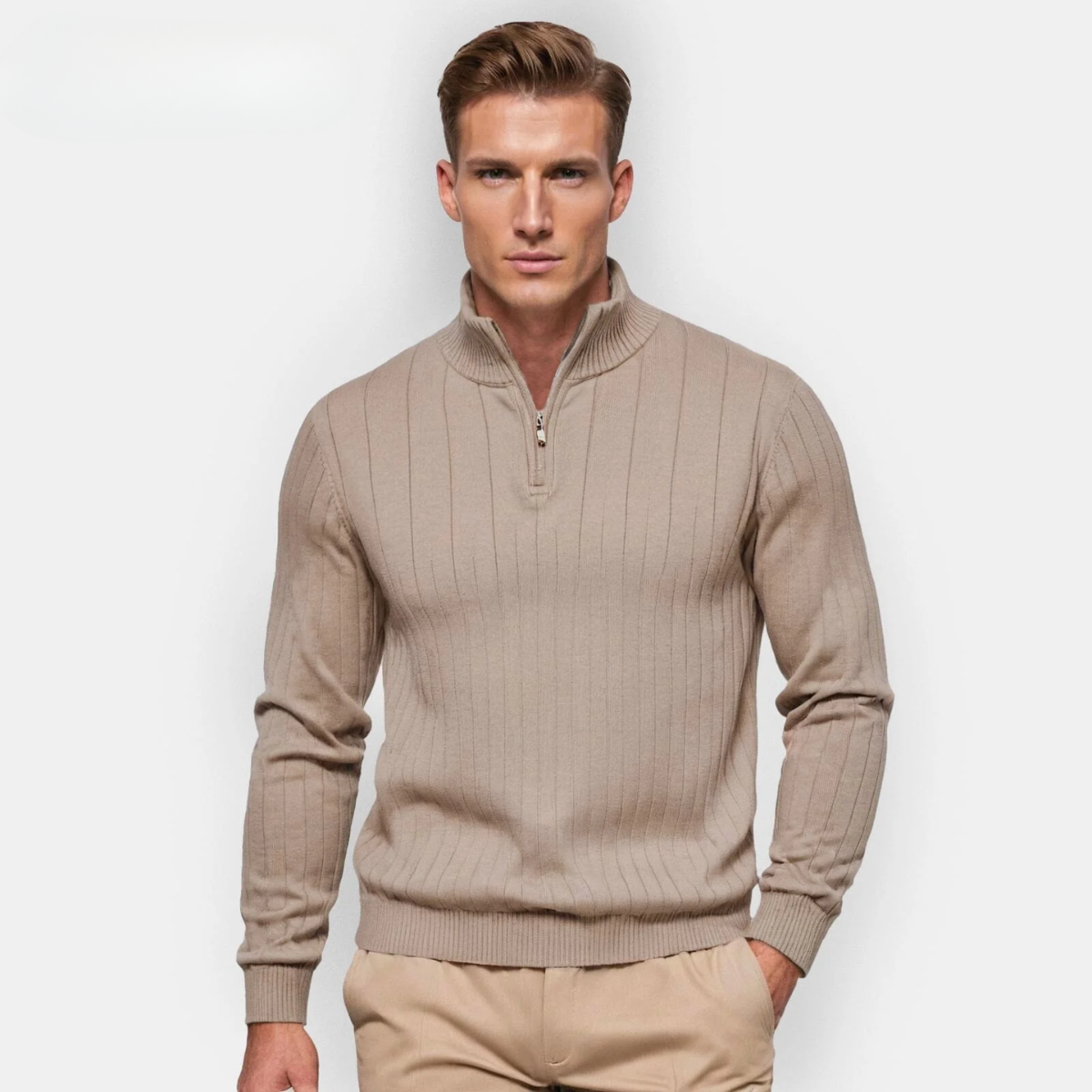 Pull en maille zippé pour homme – pull zippé en soldes